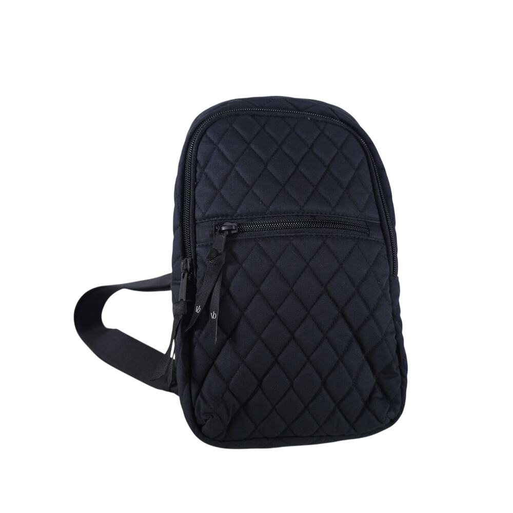 Vera Bradley Cotton Quilted Essential Sling Backpack - Moonless Night Black-NWT